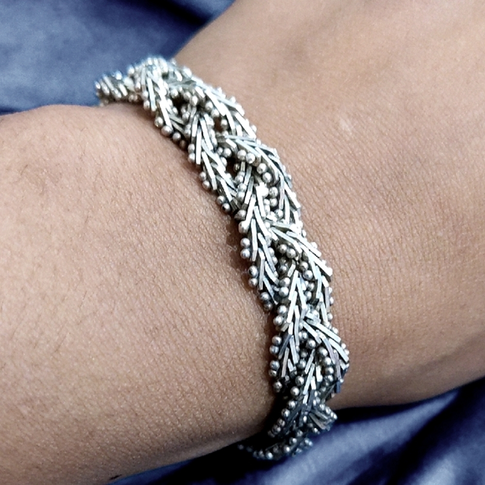 Solid Sterling Silver Intricate Ornate Twisted Br… - image 1